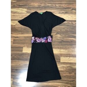 TIBI Black Midi 100% Wool Dress Size Small
